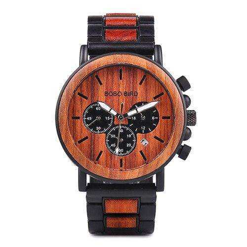Gold Watch Men Luxury Brand Wooden Wristwatches