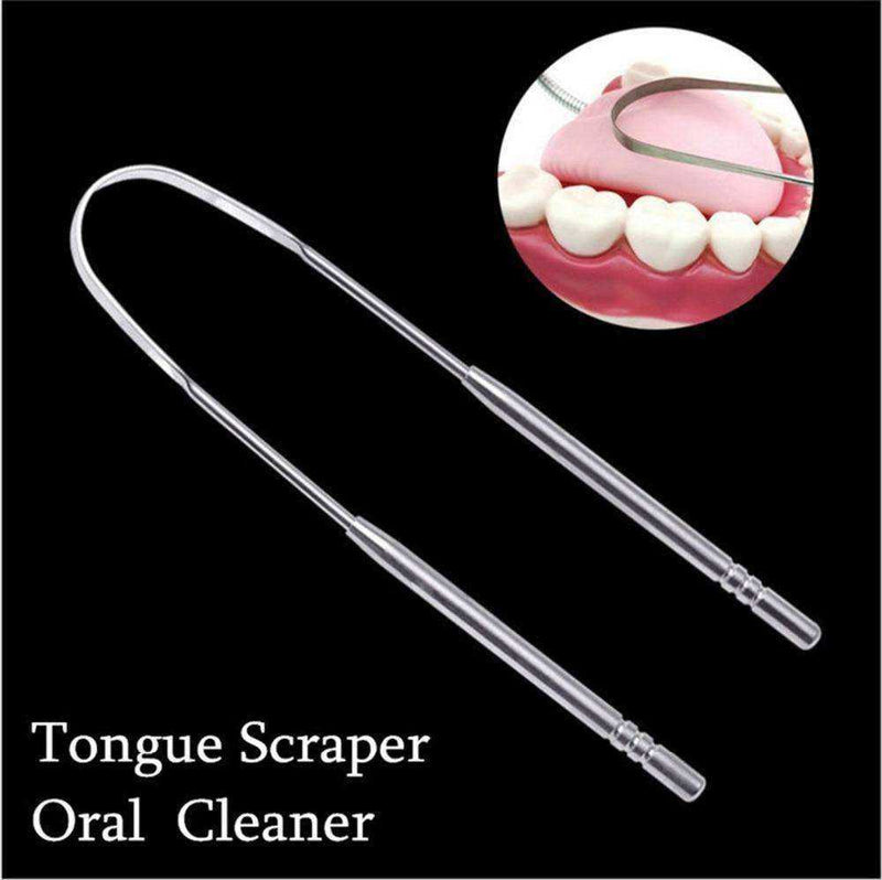 Portable Stainless Steel Tongue Scraper Cleaner Brush