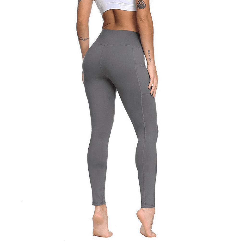 Elastic High Waist Push Up Leggings With Pocket