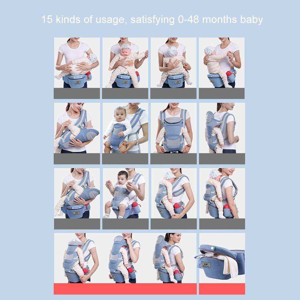 Aesthetic Ergonomic Hipseat Front Facing Kangaroo Wrap Baby Carrier
