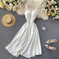 V-neck Vintage Back Bandage Elegant Swing Long Dress