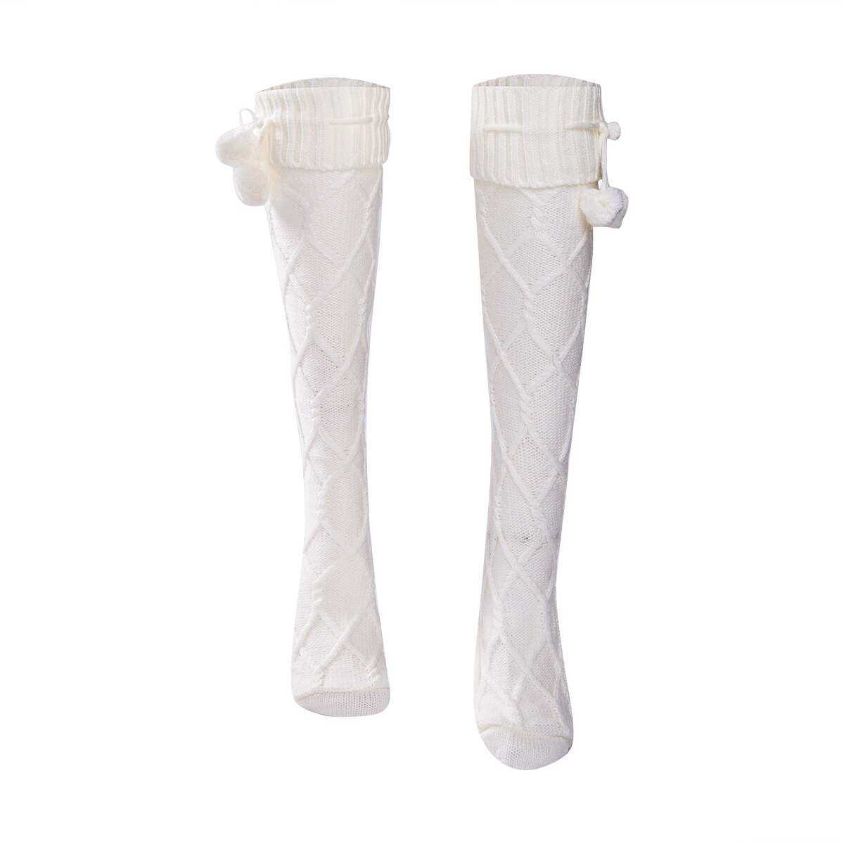 Sexy Women's Purple White Knit Winter Stockings