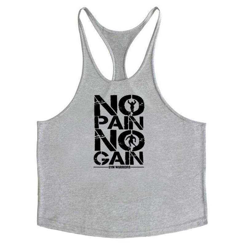 No Pain No Gain Aesthetic Bodybuilding Stringer Tank Top