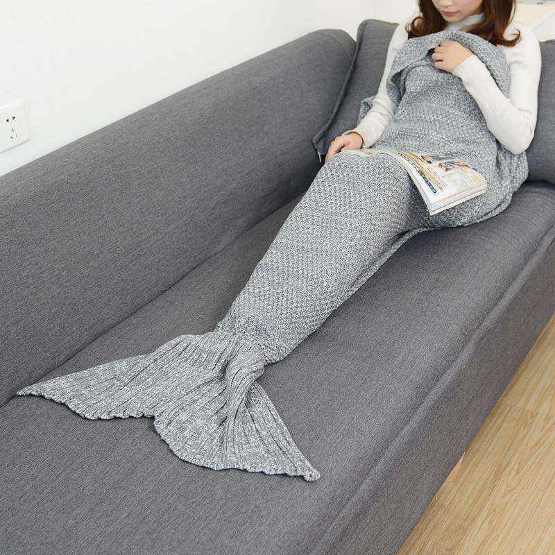 Soft All Seasons Knitted Mermaid Tail Blanket
