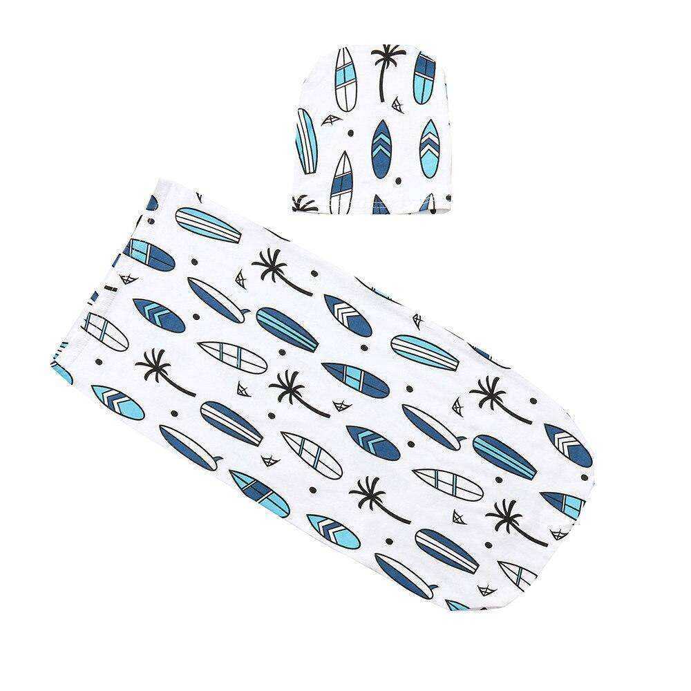 Baby Swaddle Blanket & Cap Newborn Cocoon Wrap
