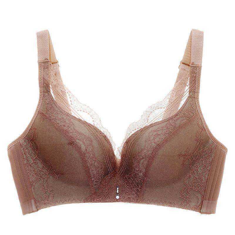 Sexy High Shoulder Strap Exquisite Lace Noodle Push-Up Four Buckle Bra