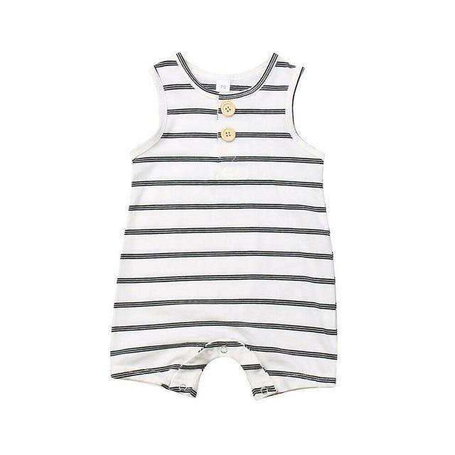 Summer Newborn Infant Baby Boy Girl Sleeveless Striped Romper Clothes
