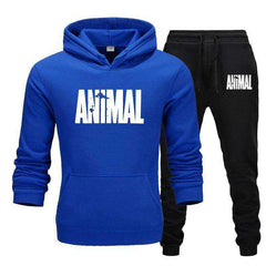 Men's Autumn Winter Animal Print Sweatshirt Tops Pants Sets/Hoodies+Pants