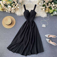 V-neck Vintage Back Bandage Elegant Swing Long Dress