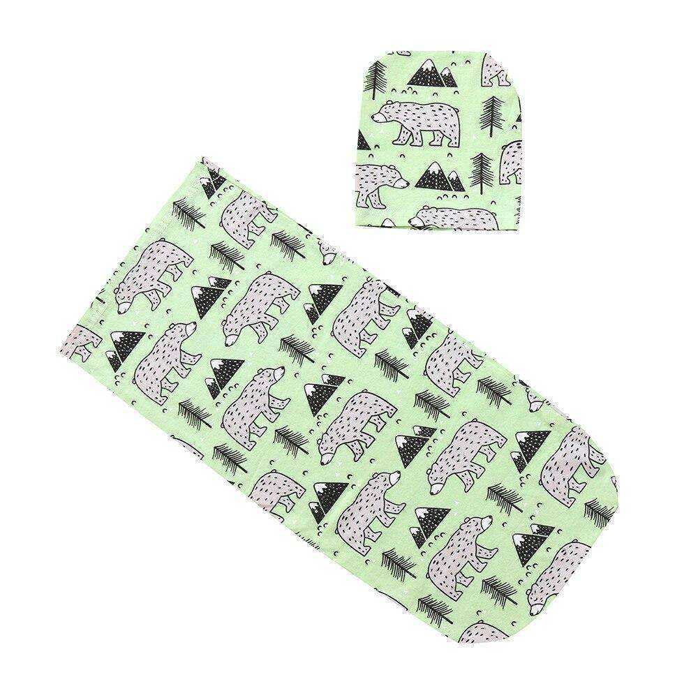 Baby Swaddle Blanket & Cap Newborn Cocoon Wrap