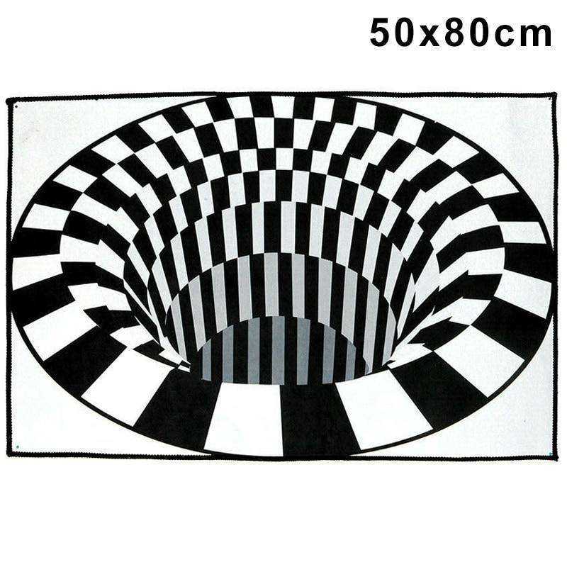 Aesthetic 3D Swirl Print Optical Illusion Non-slip Rug Carpet Floor Pad