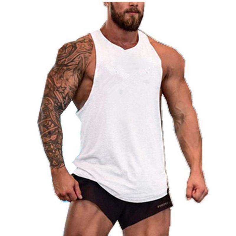 Men Undershirt Skull Bodybuilding Fitness Stringer Tank Tops