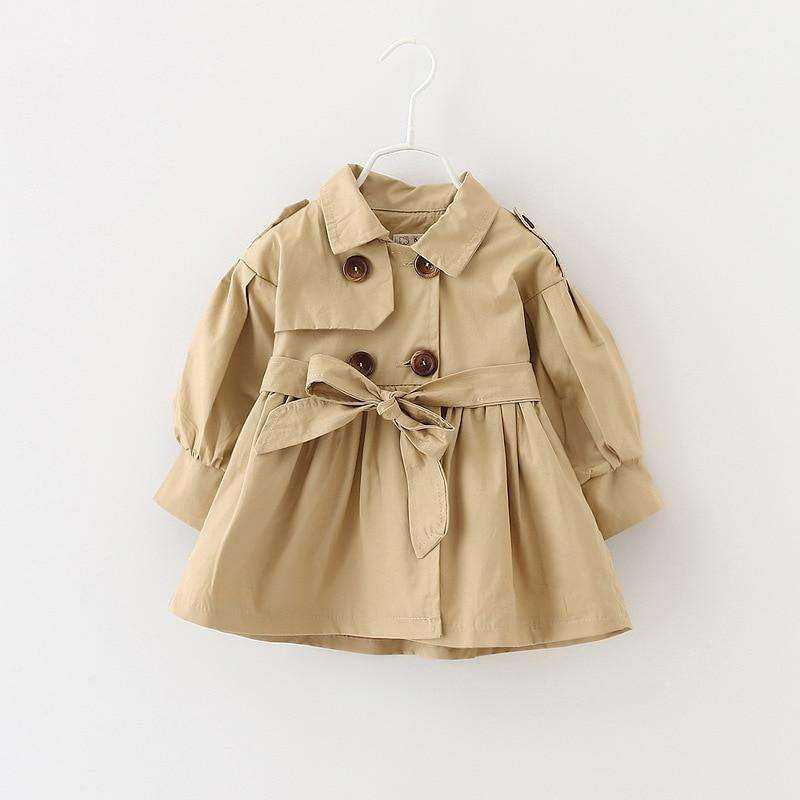 Baby Girl Jas Trench Double Breast Windbreaker Jacket