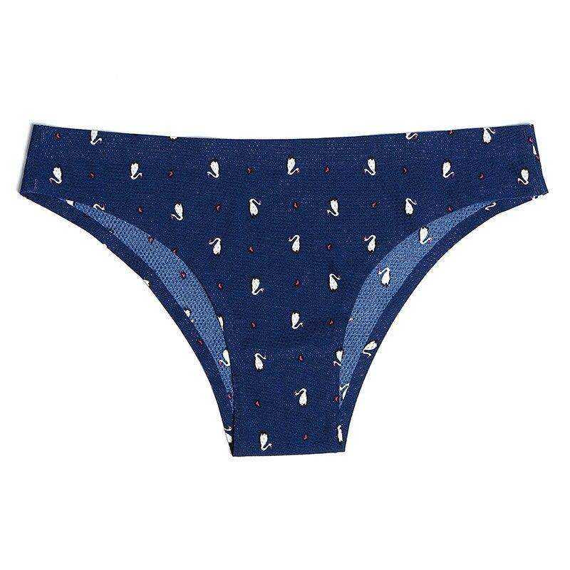 Aesthetic Print Mesh Super Breathable Seamless Women Sexy Panties
