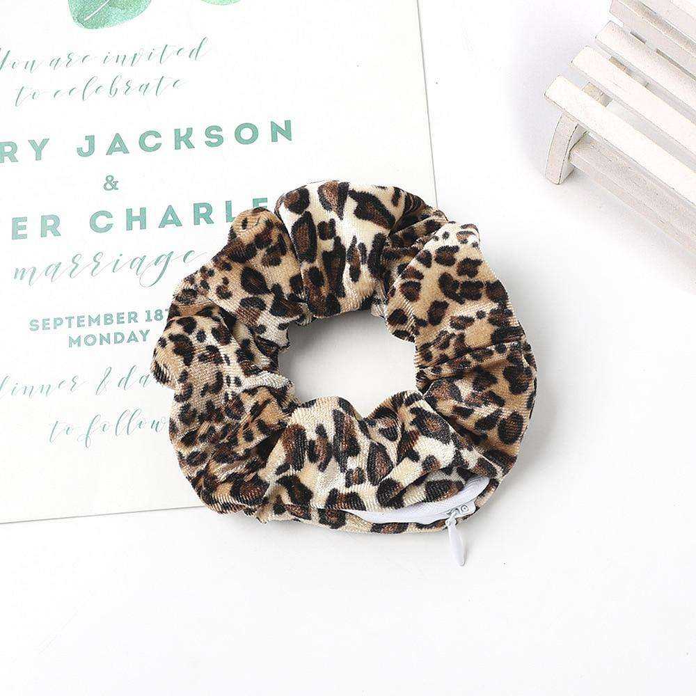 New Velvet Tencel Zipper Pocket Hairband Elastic  Accessories