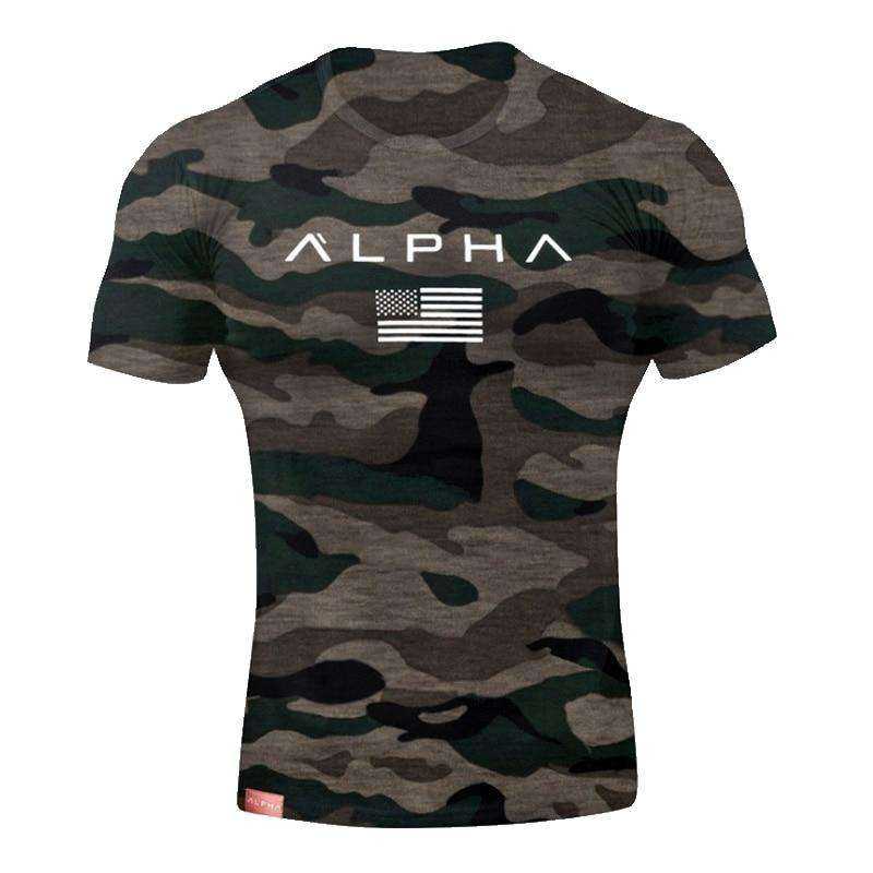 Sports Fitness Fashion Letter Printing Men's Short Sleeve T-shirt