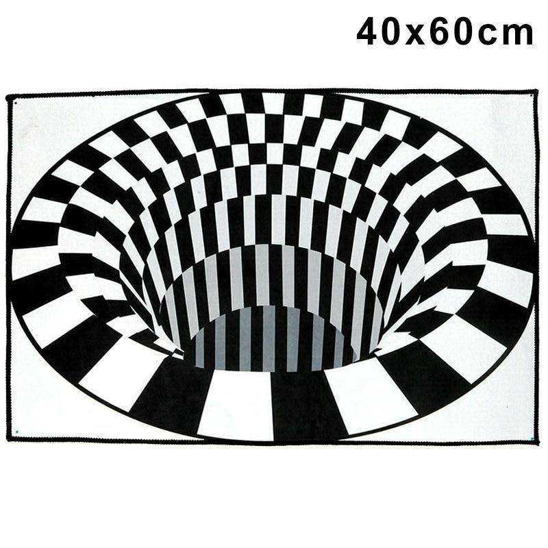 Aesthetic 3D Swirl Print Optical Illusion Non-slip Rug Carpet Floor Pad