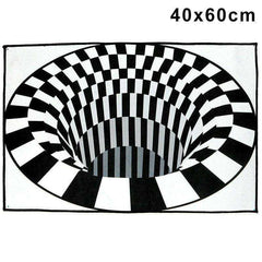 Aesthetic 3D Swirl Print Optical Illusion Non-slip Rug Carpet Floor Pad