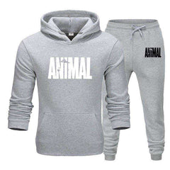 Men's Autumn Winter Animal Print Sweatshirt Tops Pants Sets/Hoodies+Pants