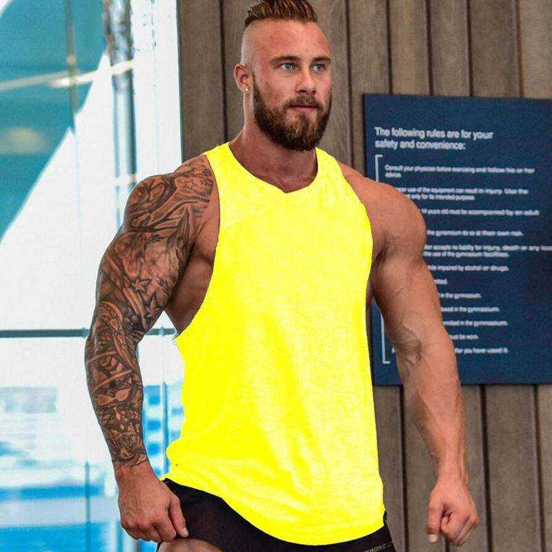 Men Undershirt Skull Bodybuilding Fitness Stringer Tank Tops