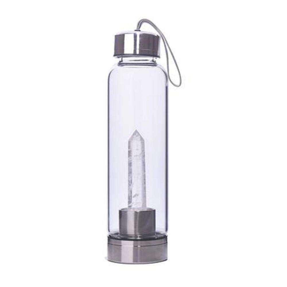 Direct Drinking Natural Glass 500ML Crystal Healing Bottle