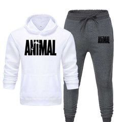 Men's Autumn Winter Animal Print Sweatshirt Tops Pants Sets/Hoodies+Pants
