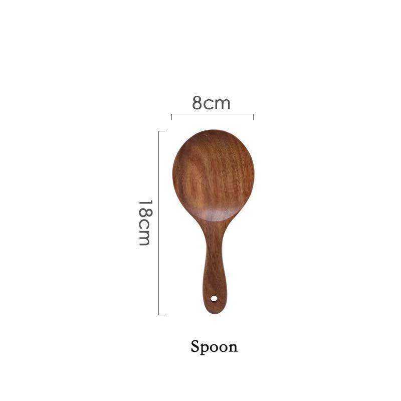 Teak Natural Wood Tableware Kitchen Tool Set