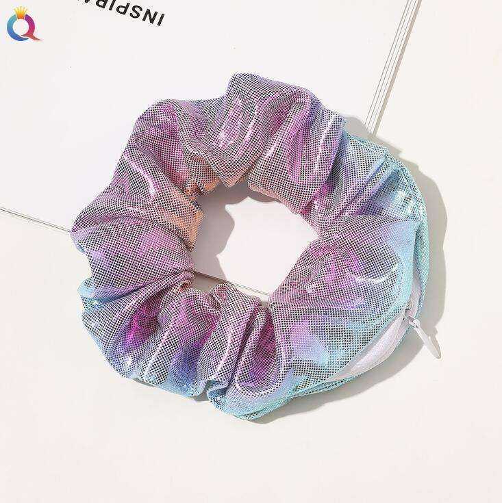 New Velvet Tencel Zipper Pocket Hairband Elastic  Accessories