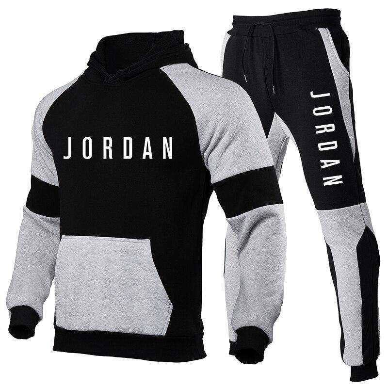 High Quality Tracksuit Men Hooded Sweatshirt+Pants Pullover Sets