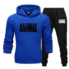 Men's Autumn Winter Animal Print Sweatshirt Tops Pants Sets/Hoodies+Pants
