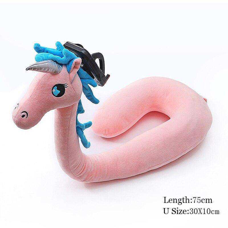 2 In 1 Hands Free Neck Pillow U Shaped Animal Phone Holder