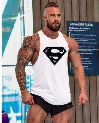 Men Undershirt Skull Bodybuilding Fitness Stringer Tank Tops