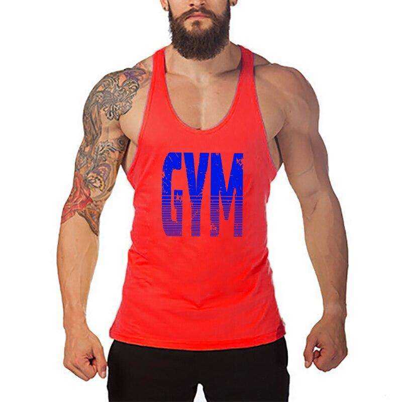 Men's Y Back Brand Bodybuilding and Fitness Clothing Cotton sleeveless shirts
