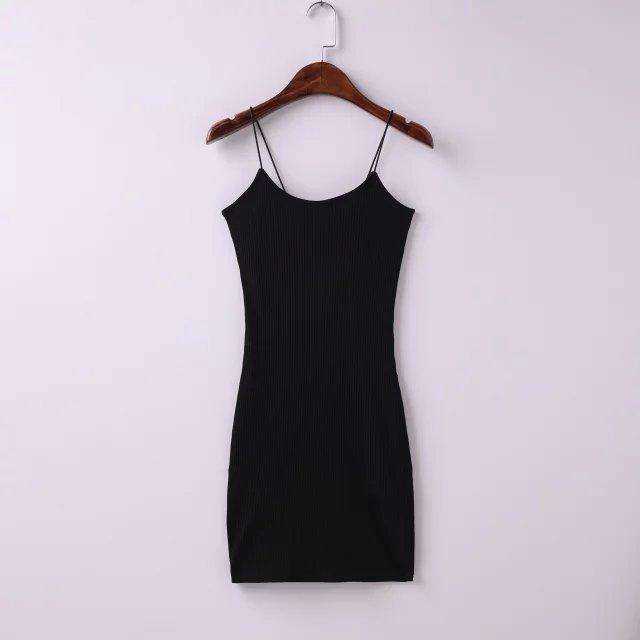 Spaghetti Strap Rubber Bodycon Slim Sheath Mini Dress