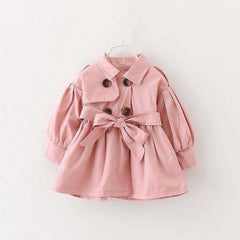 Baby Girl Jas Trench Double Breast Windbreaker Jacket