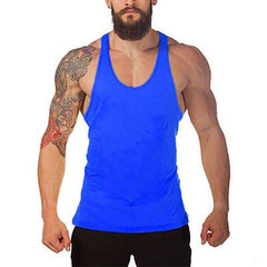 Men's Y Back Brand Bodybuilding and Fitness Clothing Cotton sleeveless shirts