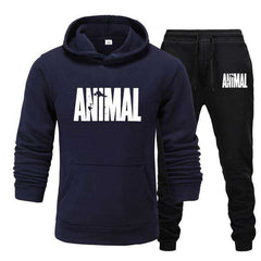 Men's Autumn Winter Animal Print Sweatshirt Tops Pants Sets/Hoodies+Pants