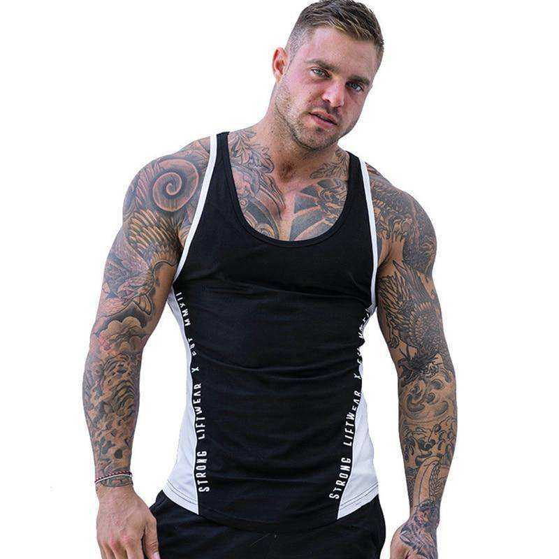 Men Bodybuilding Tank Tops Workout Cotton Sleeveless Shirt Stringer Singlet Vest