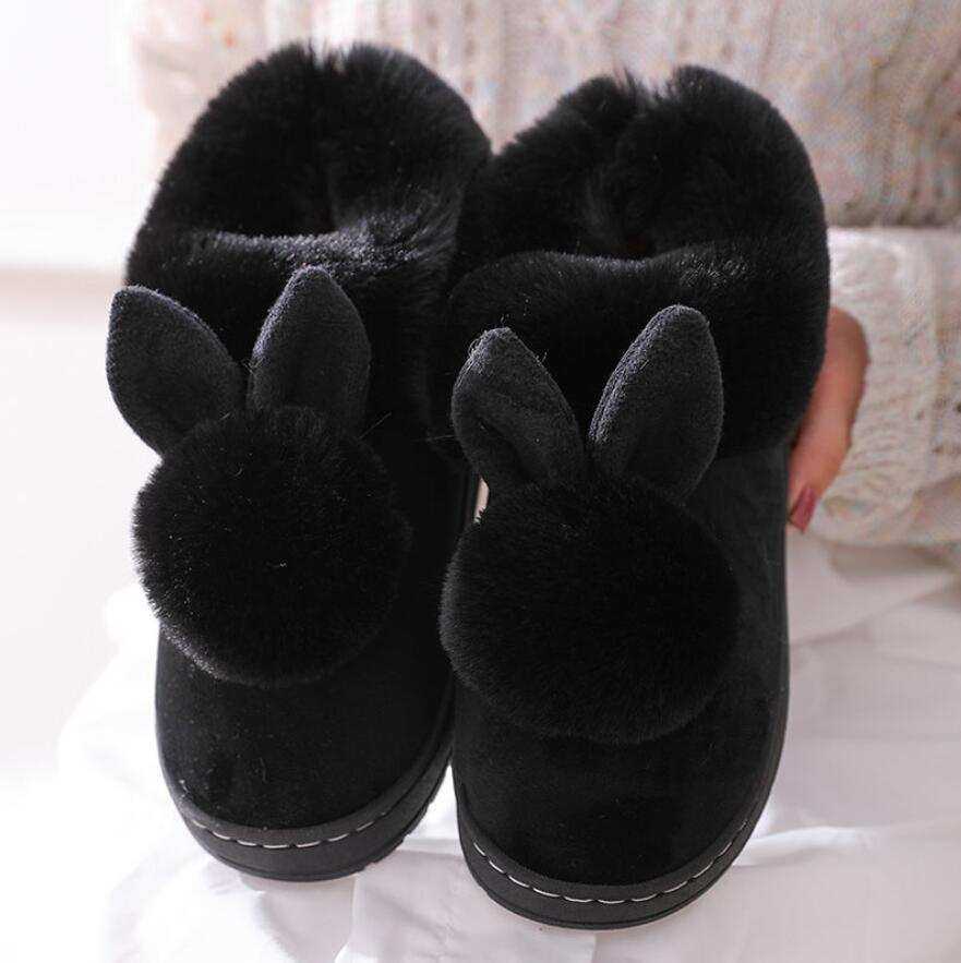 Warm & Fuzzy Rabbit Ears Plush Slippers