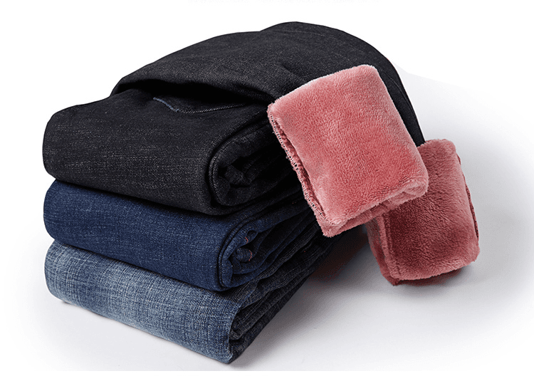 Women Warm Jean Pants