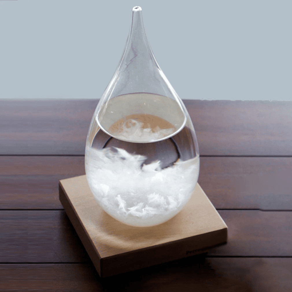 Transparent Droplet Storm Forecast Predictor Monitor Bottle