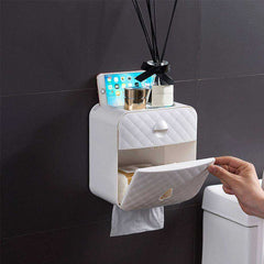 Waterproof Toilet Paper Roll Holder Wall Mounted Stand Case Tube Storage Box