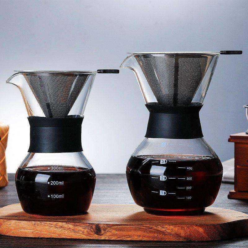 600ml Glass Coffee Kettle with Stainless Steel Filter