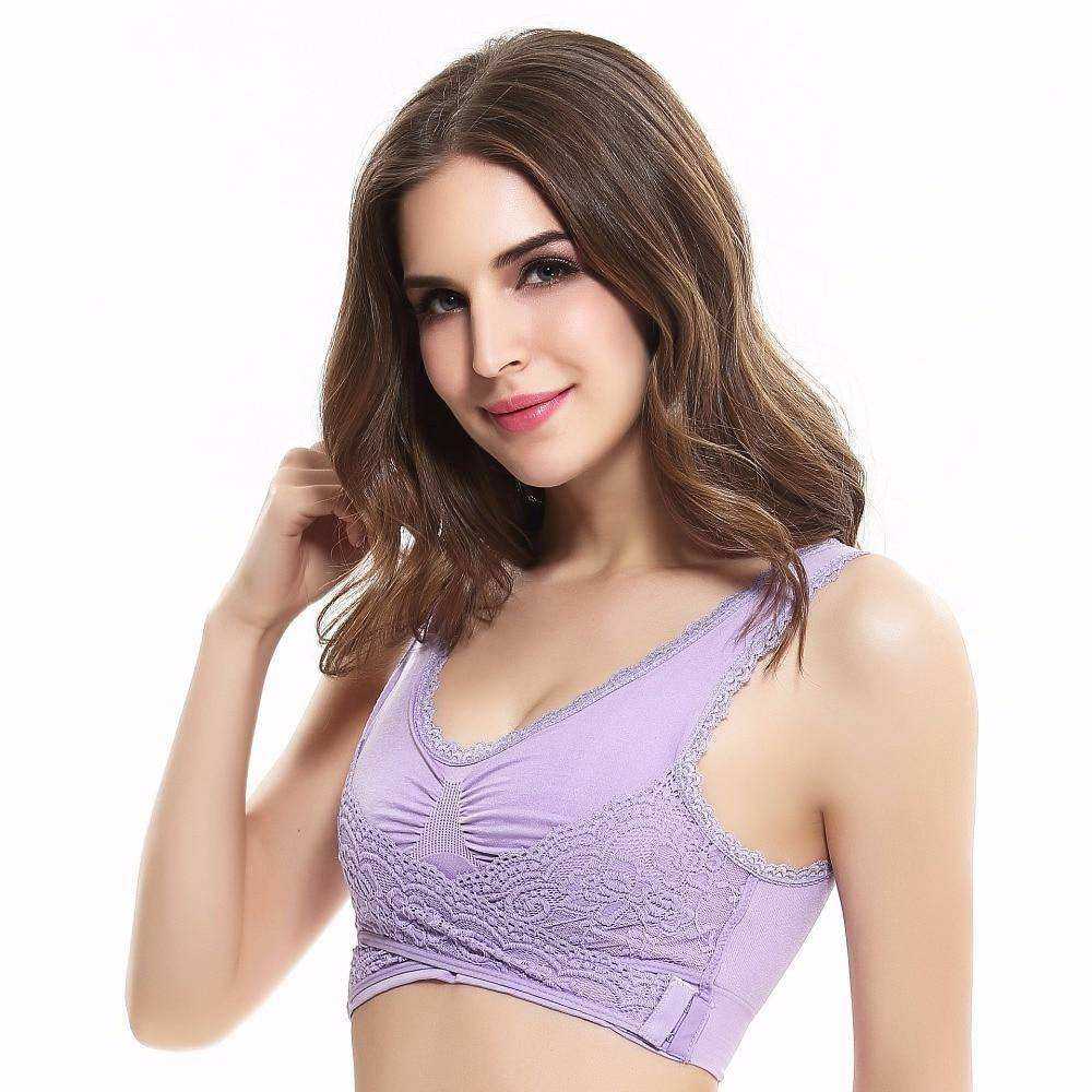 Wome Padded Lace Vest Seamless Sports Push Up Bra
