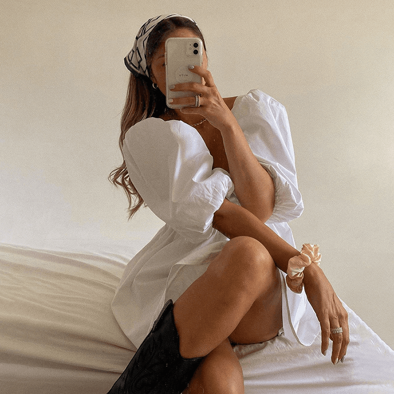 Elegant Sweet White Loose Dress