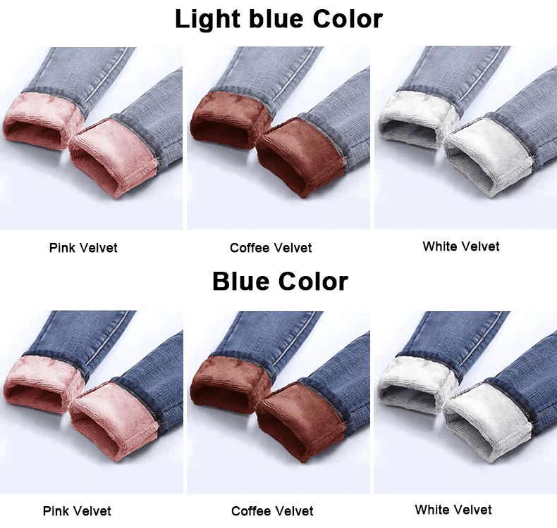 Women Warm Jean Pants