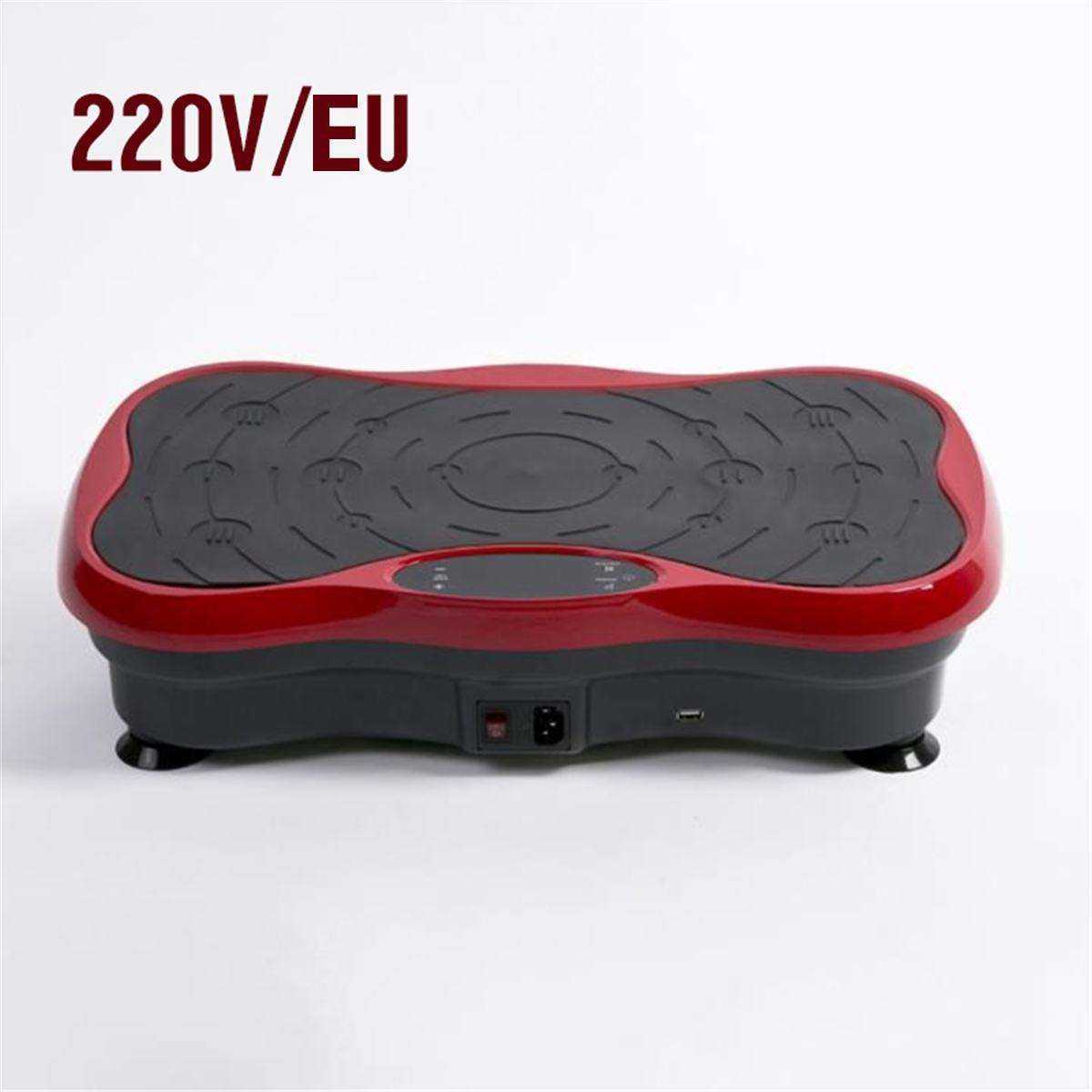 200KG/441LBS Exercise Fitness Vibration Machine Trainer Plate Platform with Resistance Bands 220V