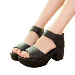 New Women's Open Toe Essential Sandals Thick Heel Platform