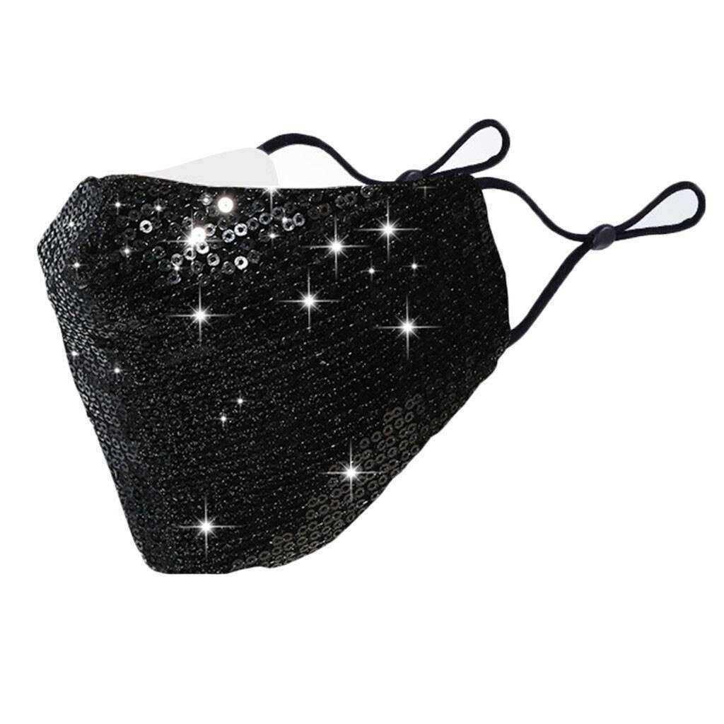 Women Reusable Washable Sequin Face Mask Dustproof