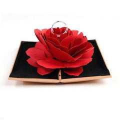 New Red Rose Ring Box Jewelry Holder
